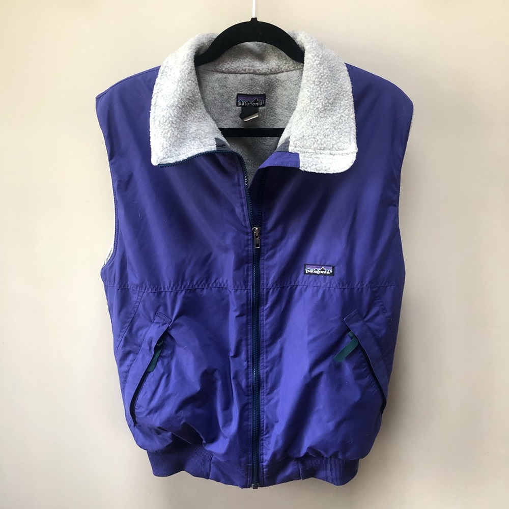 Patagonia Blue Nylon Fleece Lined Vest - Size M